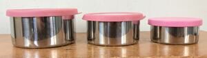 Set 3 Pottery Barn Kids Stainless Steel Food Storage Bento Box Lunch Containers